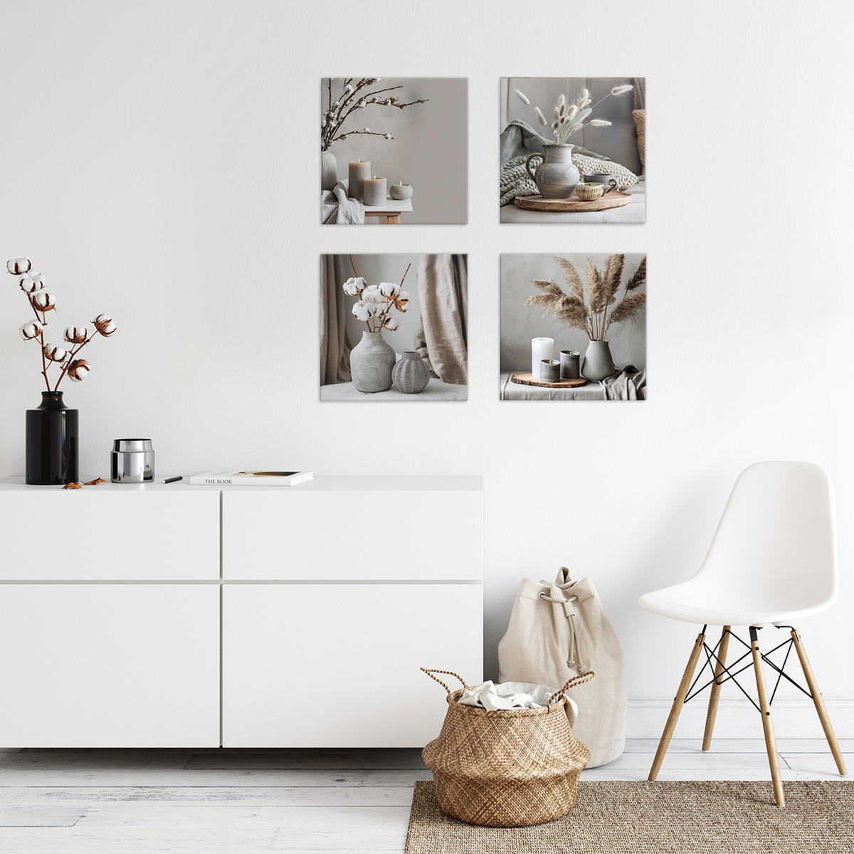 GLASBILD 30x30 cm Stillleben beige - Beige, Glas (30/30cm) - artissimo