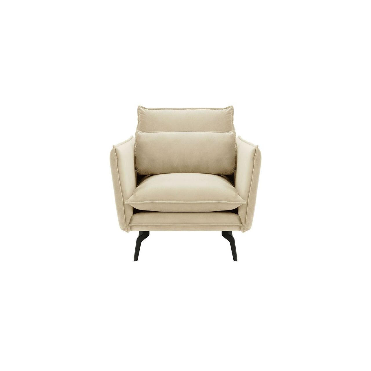 SESSEL Layla-Velluto 2 - Creme, Holz/Textil (105/95/98cm)