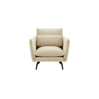 SESSEL Layla-Velluto 2 - Creme, Holz/Textil (105/95/98cm)