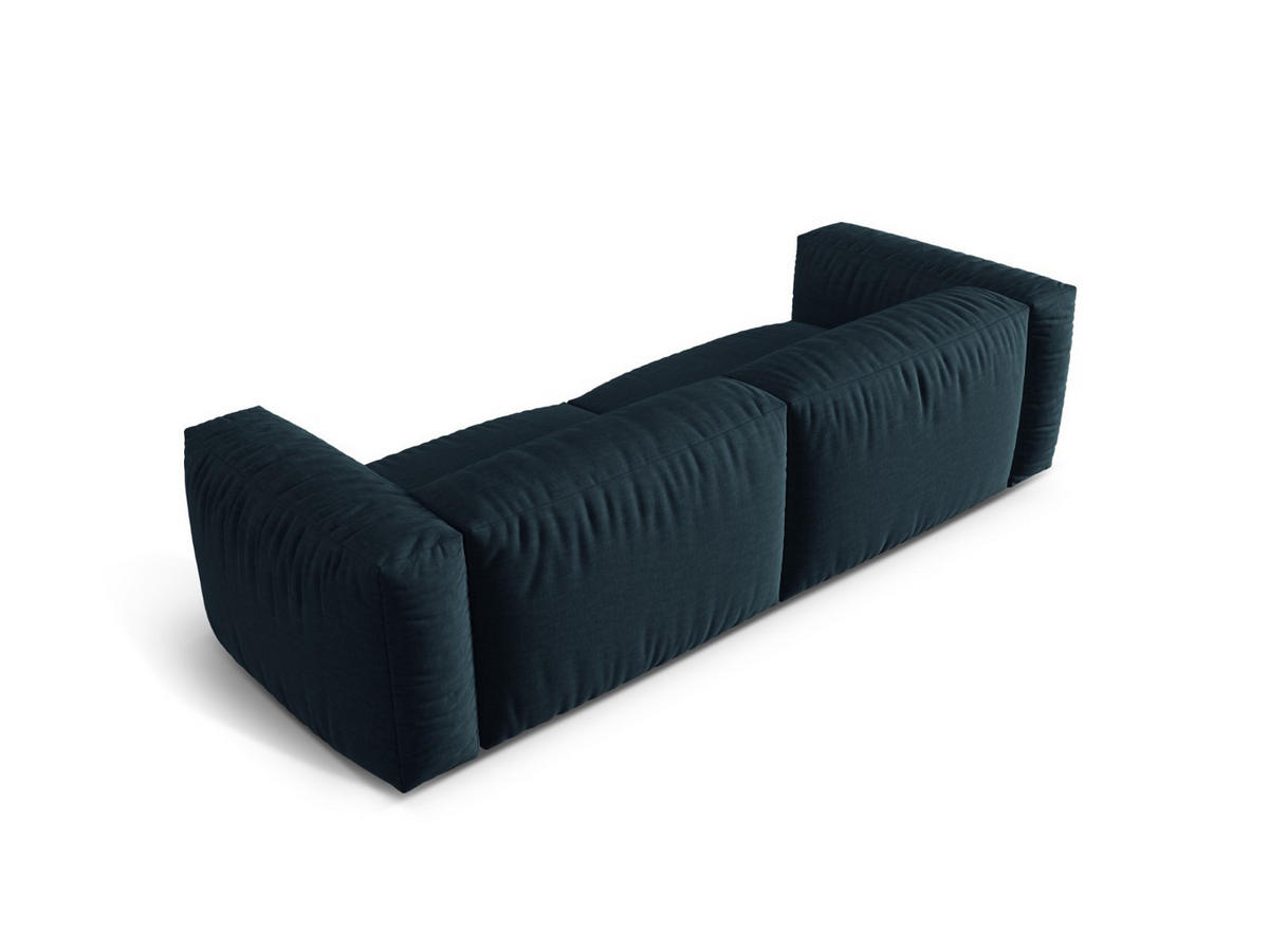 SOFA modular Martina aus strukturiertem Stoff jeansblau 3 Sitzplätze - Blau, Textil (106/75/240cm) - Micadoni
