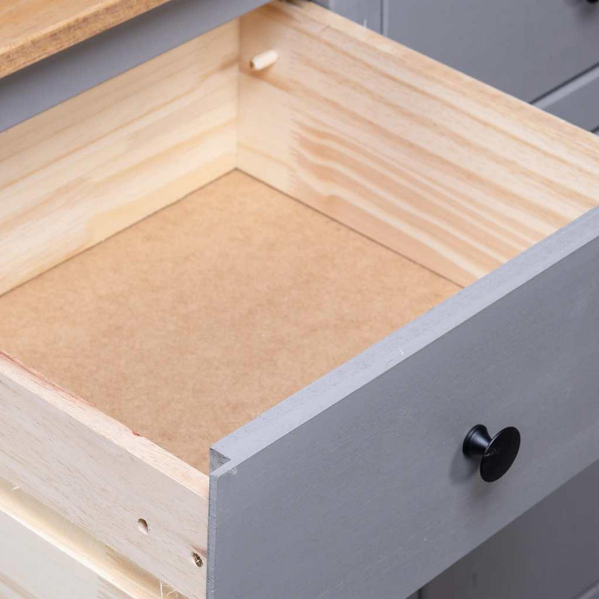 SIDEBOARD mit 3 Schubladen, 135/40/80 cm, aus Kiefernholz Panama, in Grau - Schwarz/Grau, Holz (135/80/40cm) - vidaXL