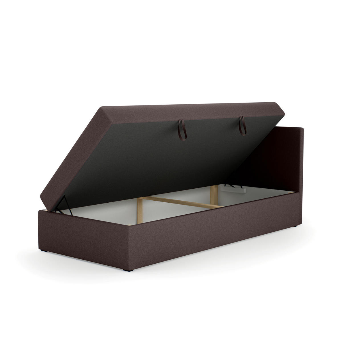 BOXBETT Verdig Mini Basic 100x200 Dunkelbraun Rechts - Braun, Holz (100/200cm) - Fedve