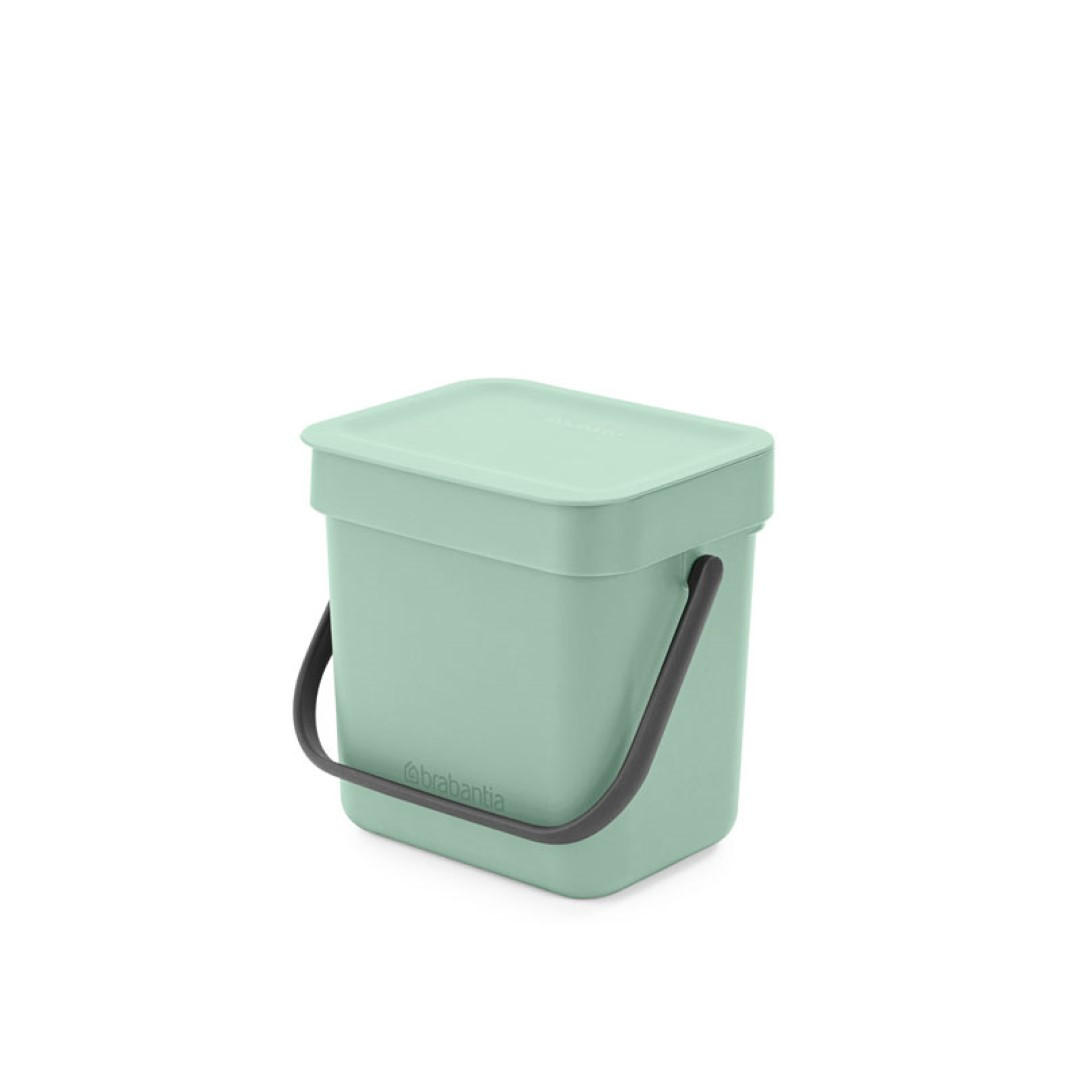 MÜLLEIMER Mit Stay Open Deckel 3 Liter 17,4 x 18,8 x 13,9 cm Kunststoff Jade - Grün, Kunststoff (18.8/17.4/13.9cm) - PROREGAL