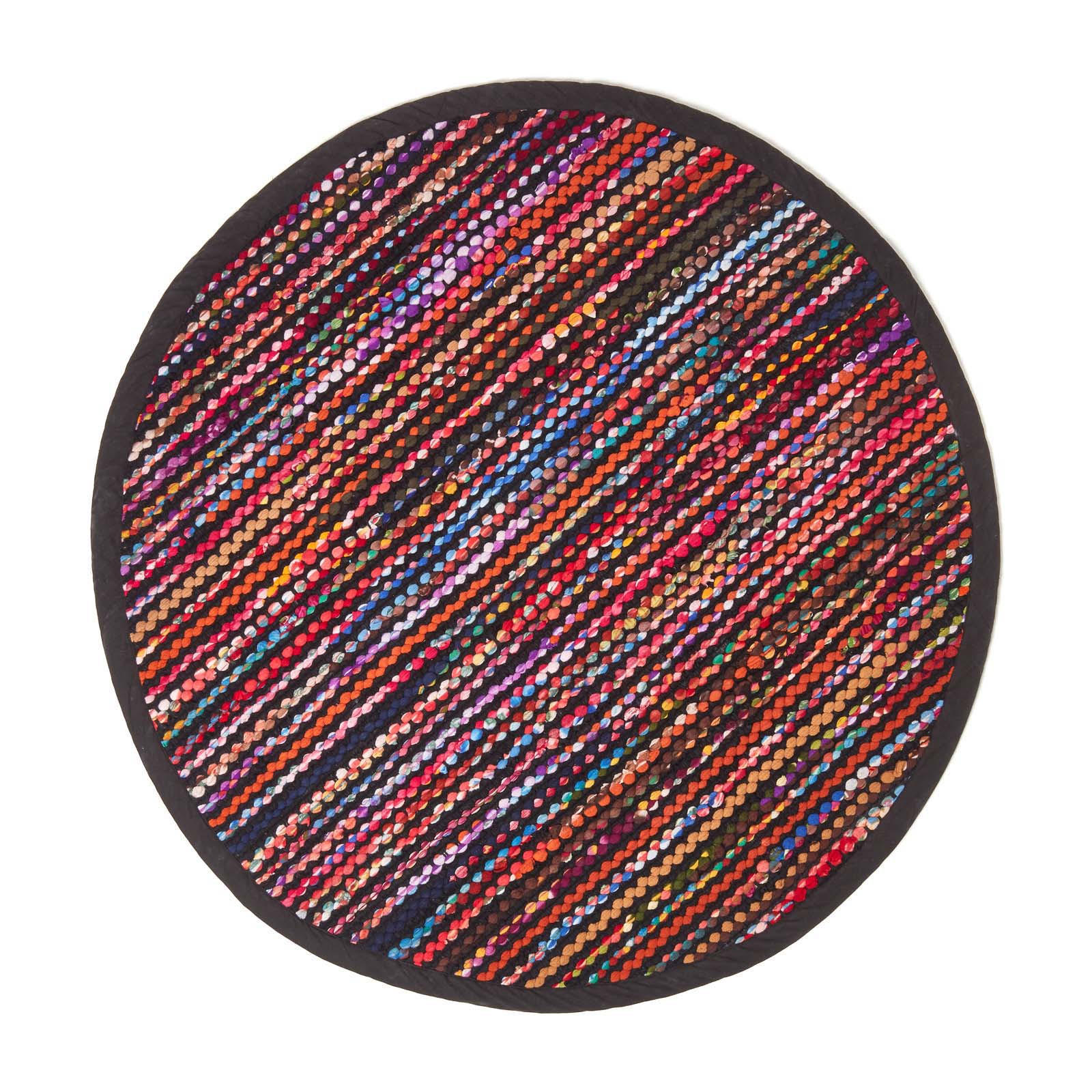 FLICKENTEPPICH Folk rund 150 cm - Multicolor, Textil (150/150cm) - Homescapes