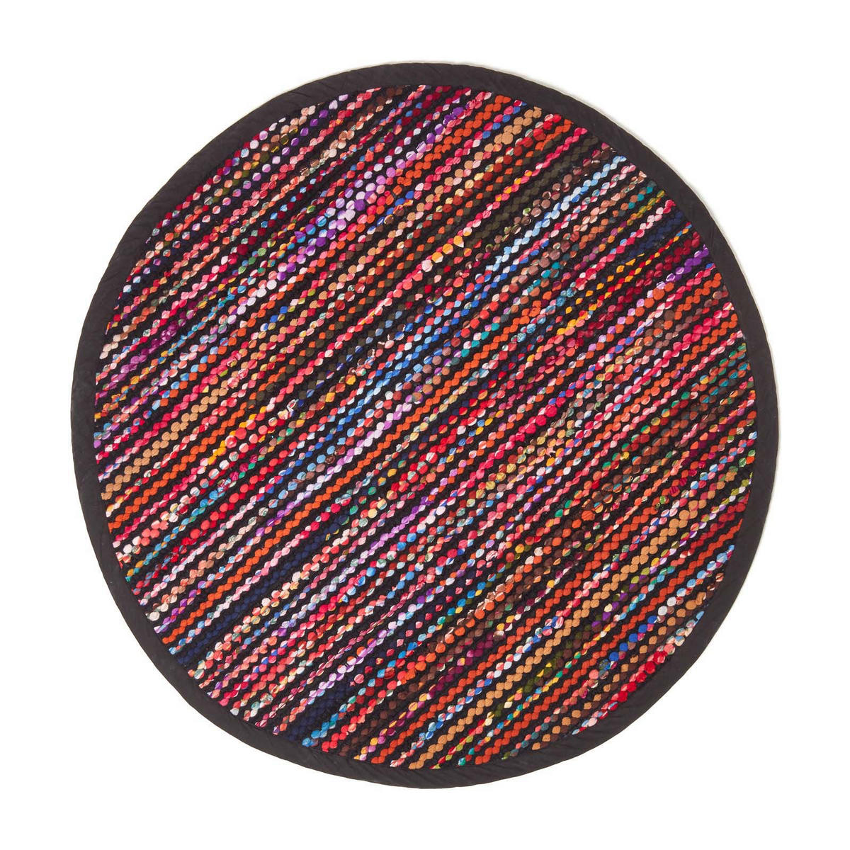 FLICKENTEPPICH Folk rund 150 cm - Multicolor, Textil (150/150cm) - Homescapes