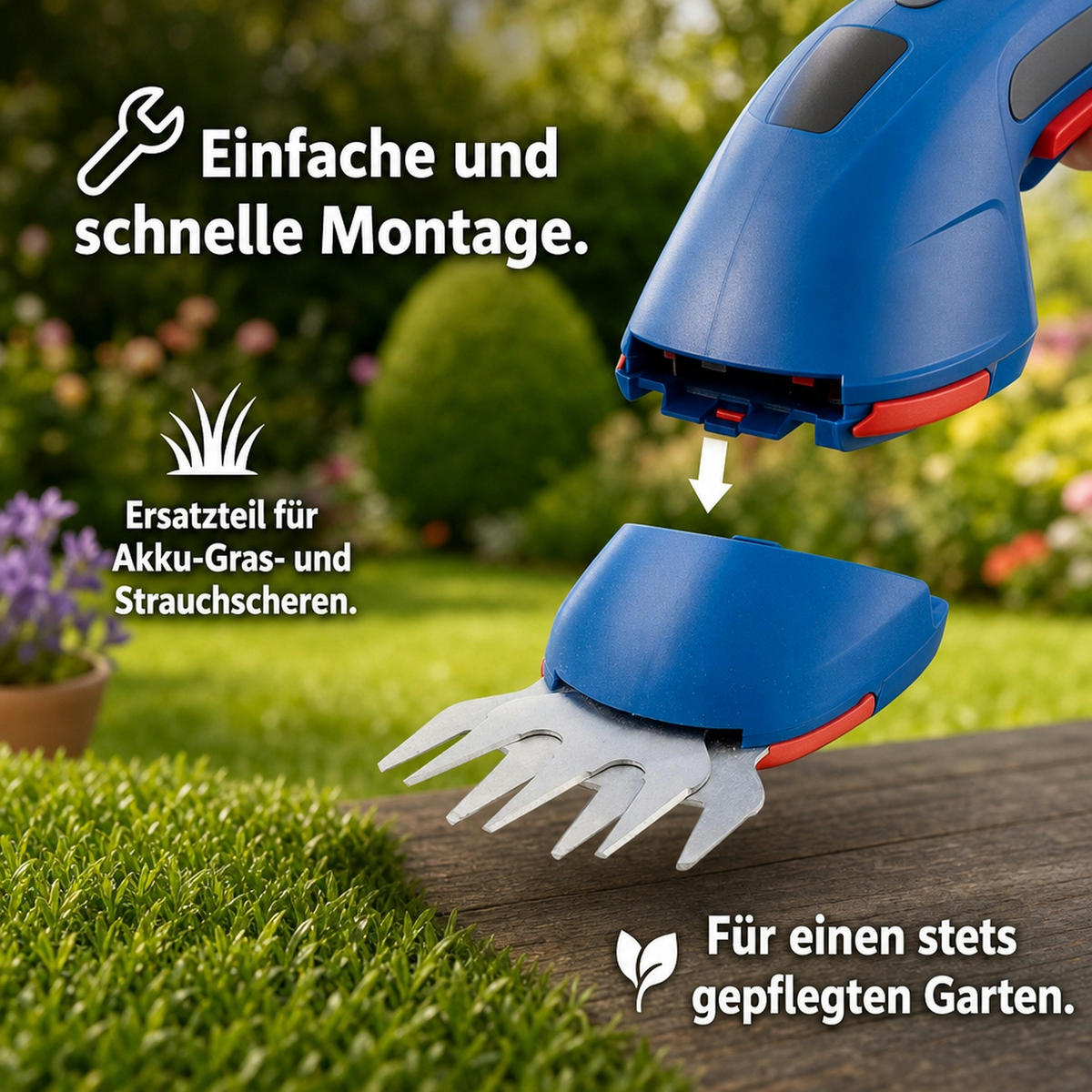 ERSATZ-GRASMESSER zu 949789 2 in 1 LI-ION Gras- und Heckenschere - Silberfarben, Metall (1/1/1.6cm) - Westfalia