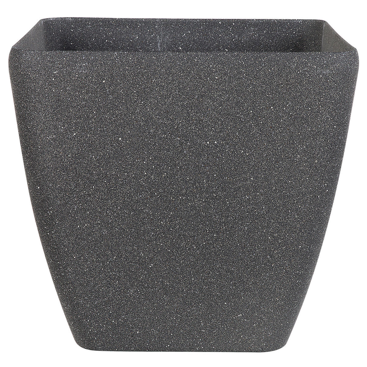 BLUMENTOPF 2er-Set dunkelgrau quadratisch 49/49/49 cm Zeli - Dunkelgrau, Stein (49cm) - Beliani
