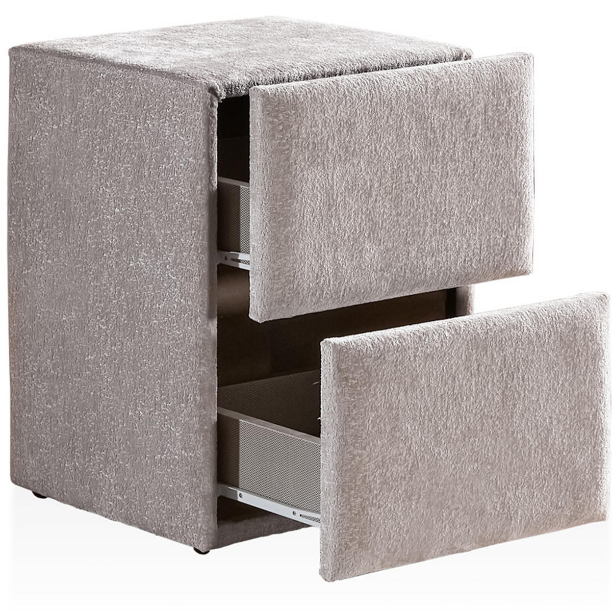 NACHTTISCH COMO 40/42/58 cm, Beige, zwei Schubladen - Beige/Schwarz, Holz/Kunststoff (40/58/42cm) - Consilio Concept