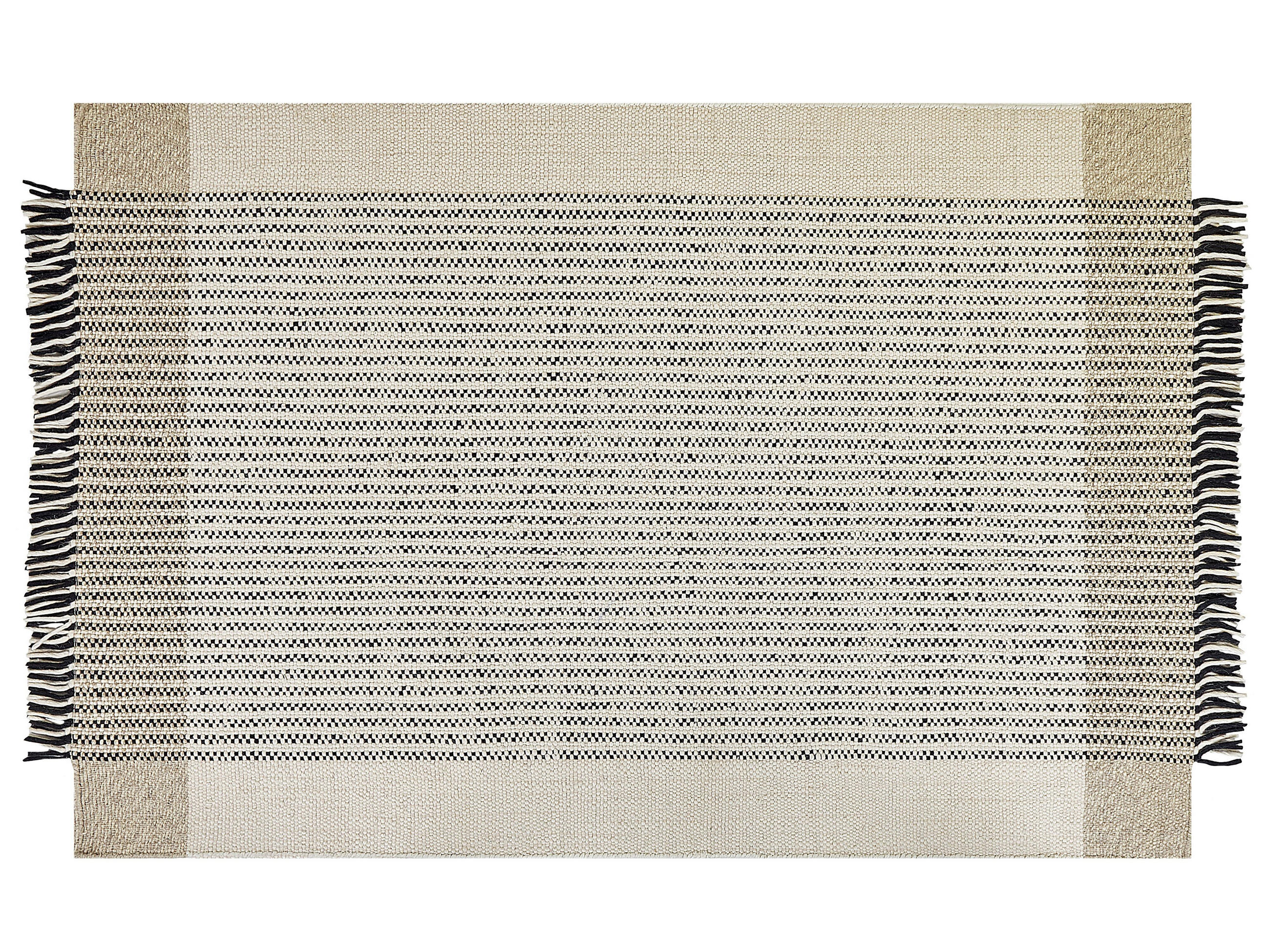 TEPPICH geflochten Divarli 200/140 cm - Beige, Textil (140/200cm) - Beliani