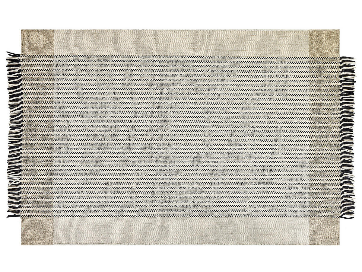 TEPPICH geflochten Divarli 200/140 cm - Beige, Textil (140/200cm) - Beliani