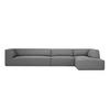 ECKSOFA rechts Ruby aus strukturiertem Stoff grau 5 Sitzplätze - Grau, Textil (180/366cm) - Micadoni