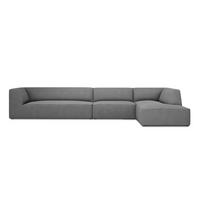 ECKSOFA rechts Ruby aus strukturiertem Stoff grau 5 Sitzplätze - Grau, Textil (180/366cm) - Micadoni