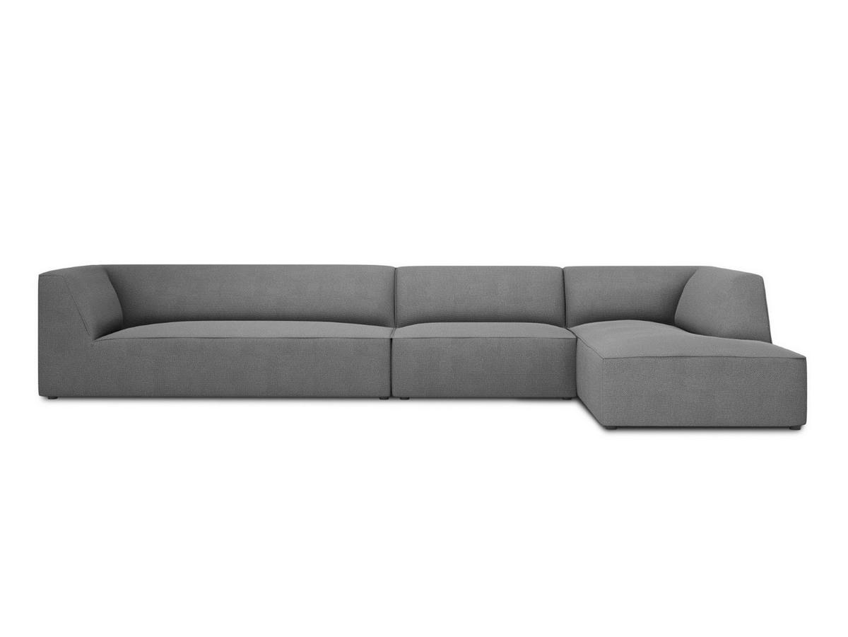 ECKSOFA rechts Ruby aus strukturiertem Stoff grau 5 Sitzplätze - Grau, Textil (180/366cm) - Micadoni