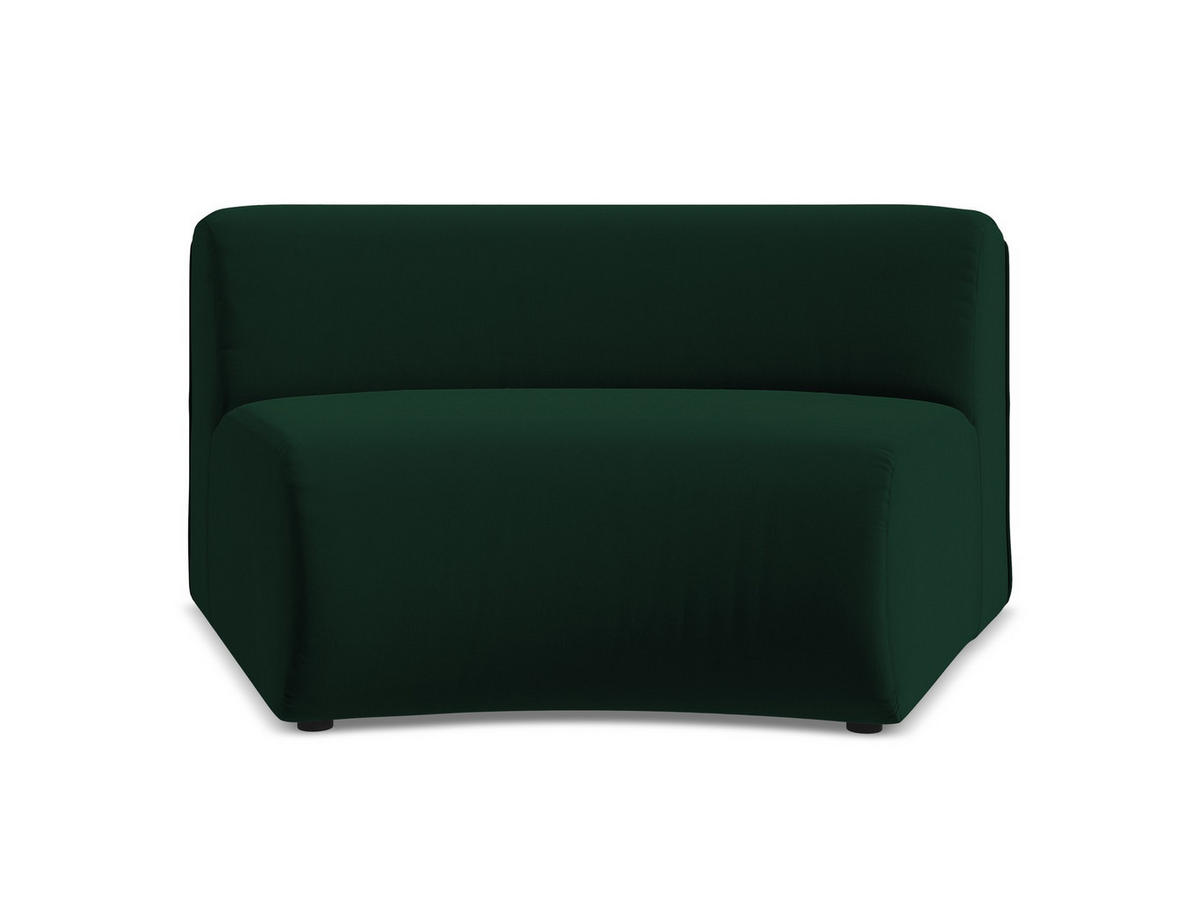 SOFAELEMENT Samt Stoff Grün - Dunkelgrün/Schwarz, Kunststoff/Textil (147/70/89cm) - Makamii