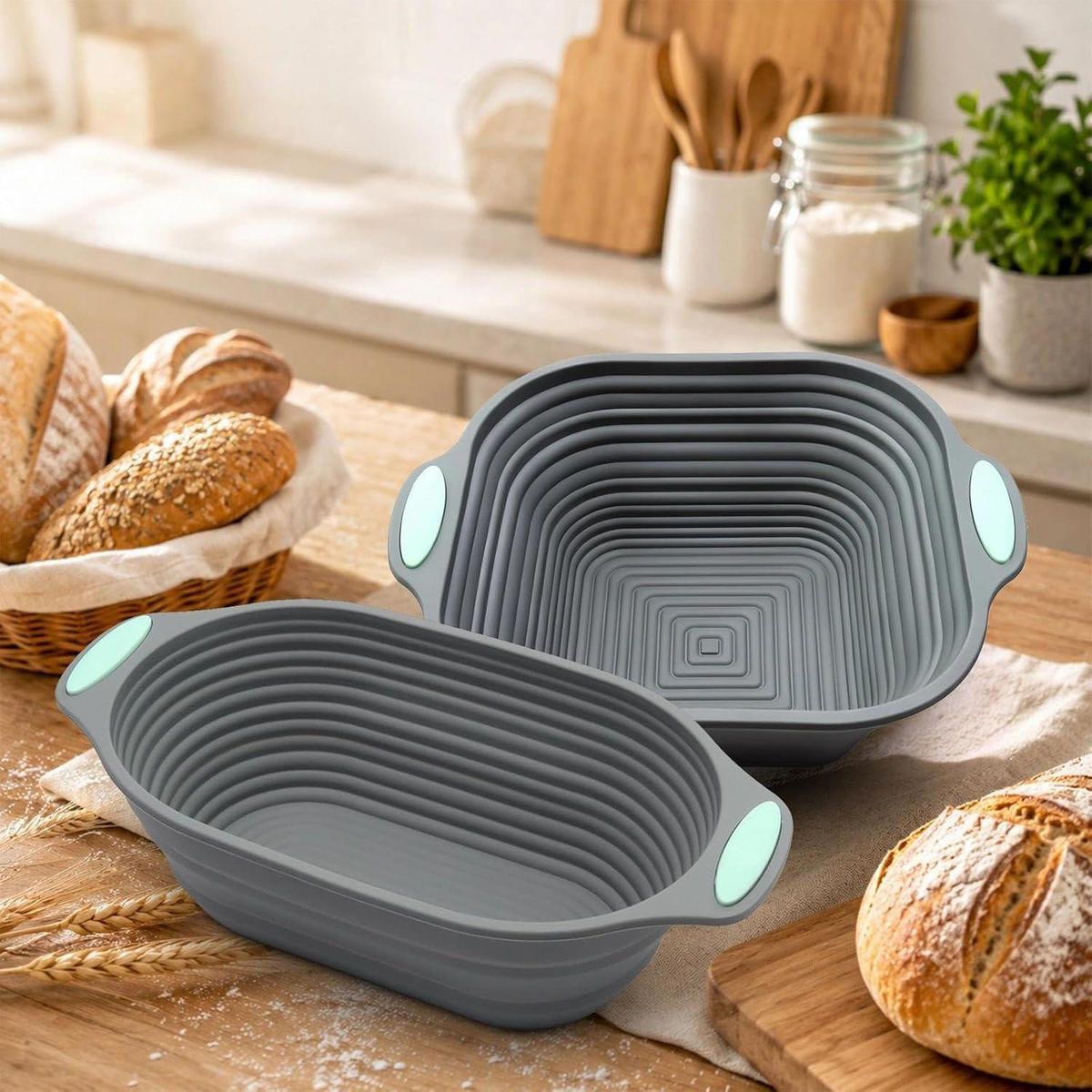 BROTBACKFORM Silikon Grau 26.5 cm - Grau, Kunststoff (30/8.7/16.5cm)