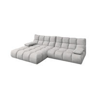 ECKSOFA VIVIEN Silber Velvet - Silberfarben/Schwarz, Kunststoff/Textil (290/178cm) - KAWOLA