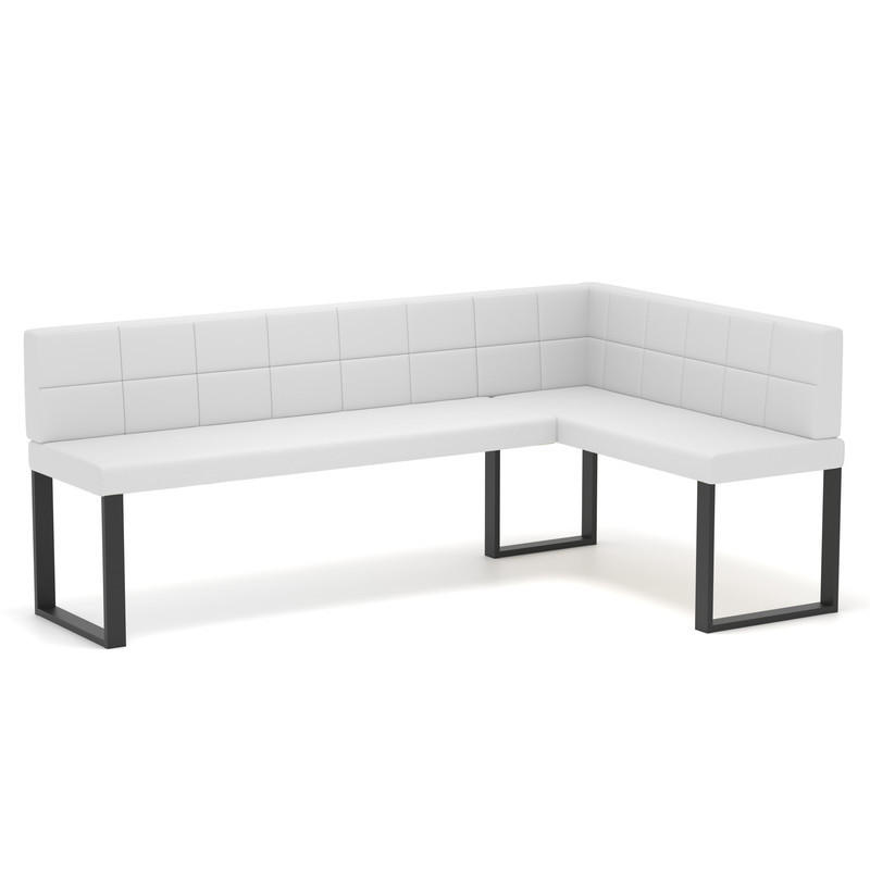 ECKBANK rechts SANA U Kunstleder gesteppt, 128/168 cm Weiß - Weiß, Kunststoff/Textil (128/168cm) - Idohome