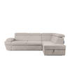 SCHLAFECKSOFA RATLO rechts 4/5-Sitzer mit Bettkasten, Ecru - Ecru/Silberfarben, Textil (270/190cm) - KONSIMO®