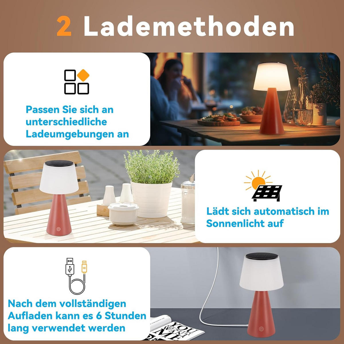 TISCHLEUCHTE Brennert 13/23.9/13 cm - Rot, Metall (13/13/23.9cm) - ZMH