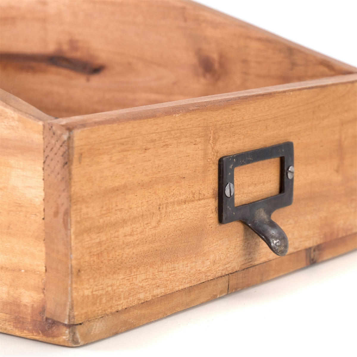 DOKUMENTENABLAGE Carta Mahagoni Holz, etikettierbarer Griff 08 honigfarben gewachst - Honig, Holz (33/24/12cm) - DESIGN DELIGHTS