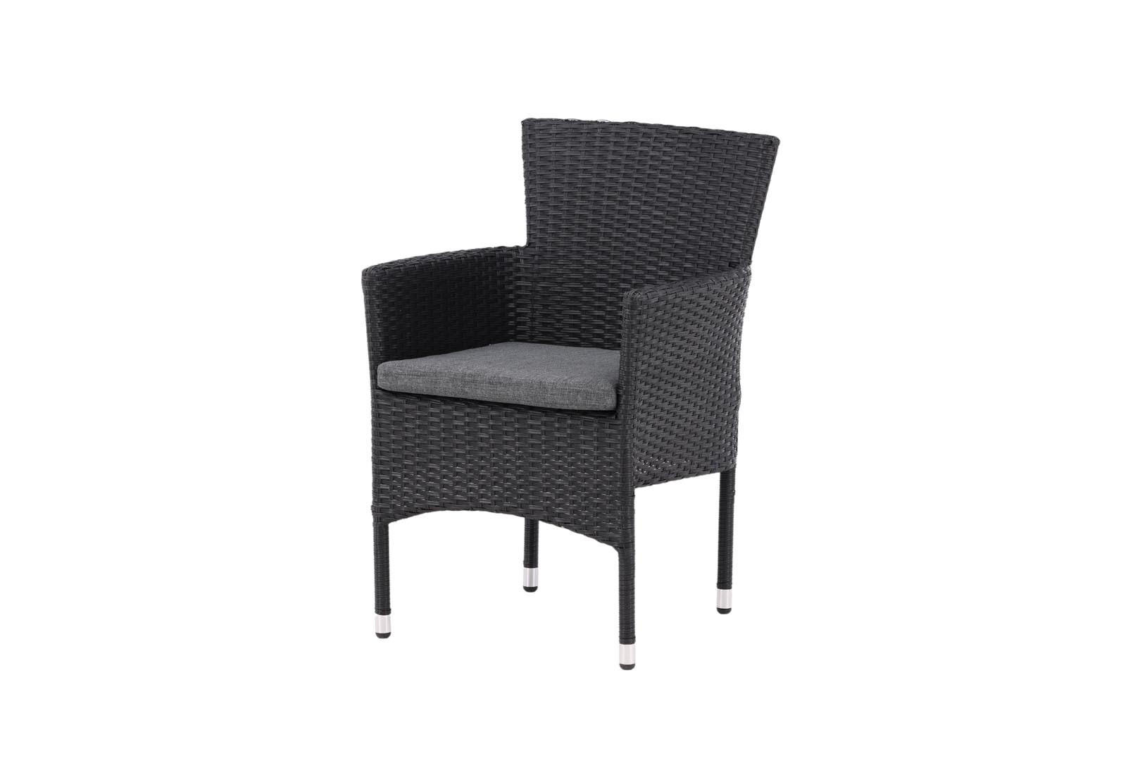 GARTENSTUHL 2er Set Schwarz - Schwarz, Holzwerkstoff (58/87/60cm) - ebuy24