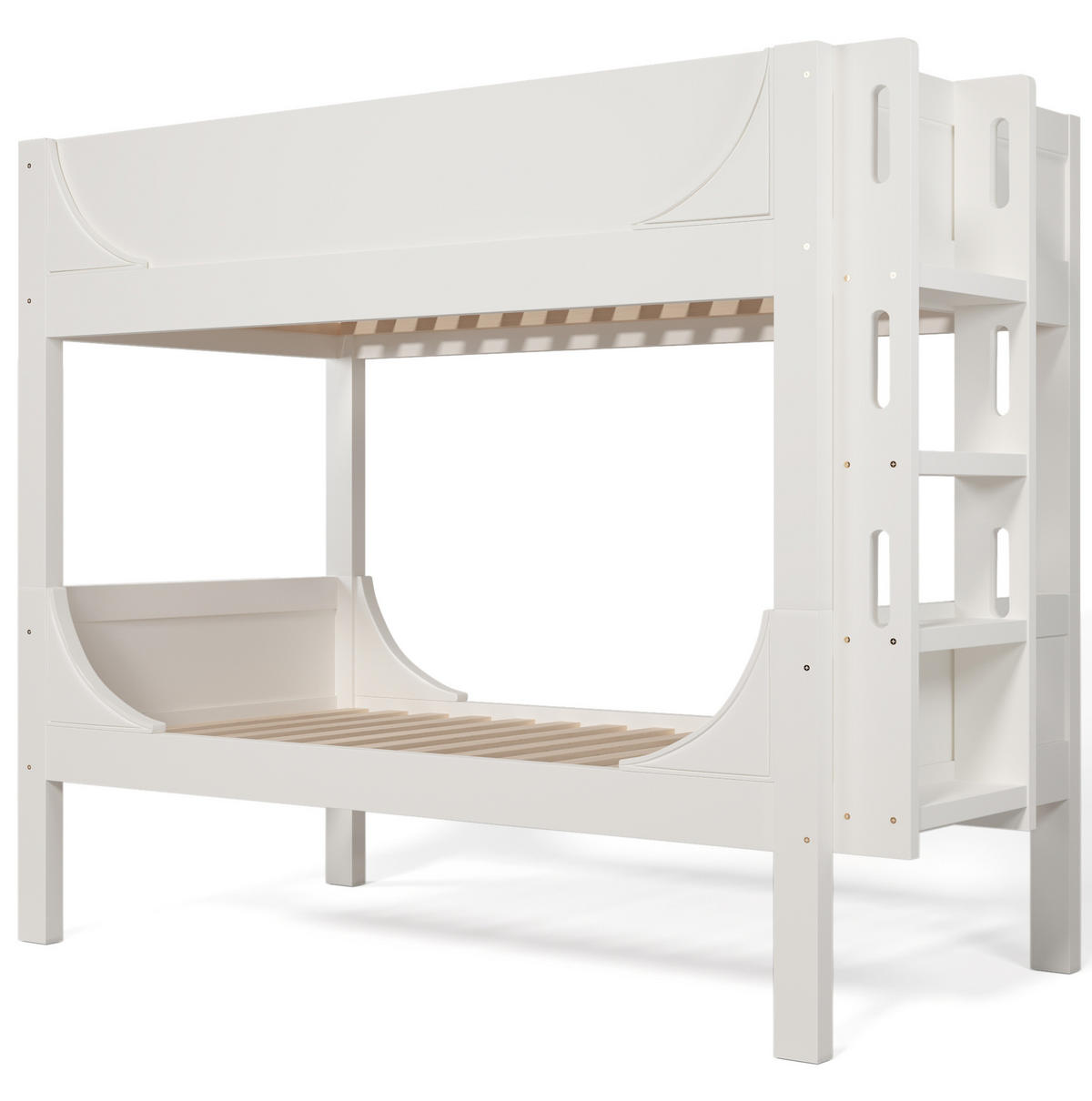 ETAGENBETT 90/200 cm Weiß, trennbar mit flexibel montierbarer Leiter - Weiß, Holzwerkstoff (90/200cm) - Flora Grace
