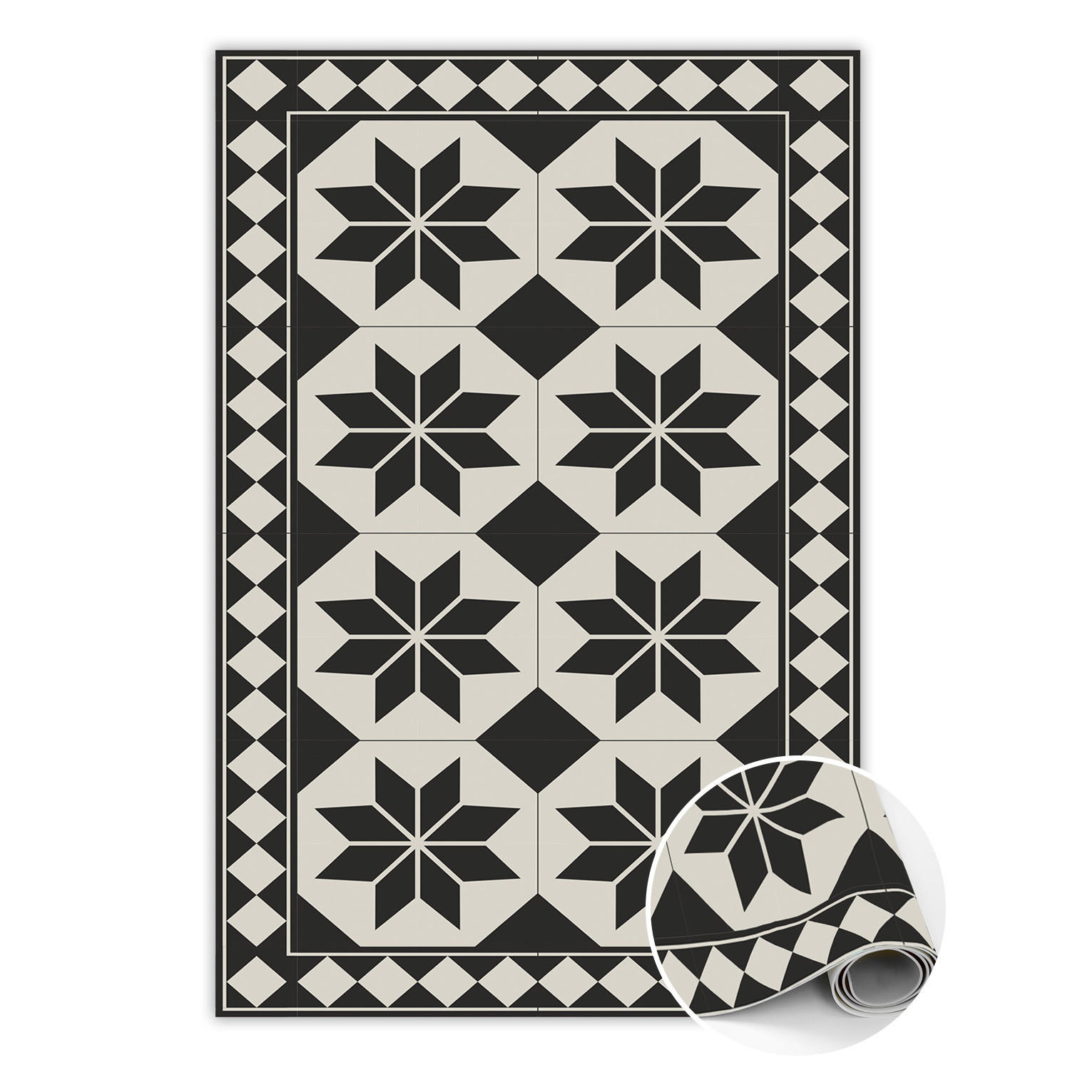 Tulup Vinyl Schwarz, Weiß 150x225 cm