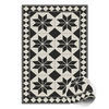 VINYL TEPPICH 150x225 cm Schwarz-weiße Sterne - Weiß, Kunststoff (150/225cm) - TULUP