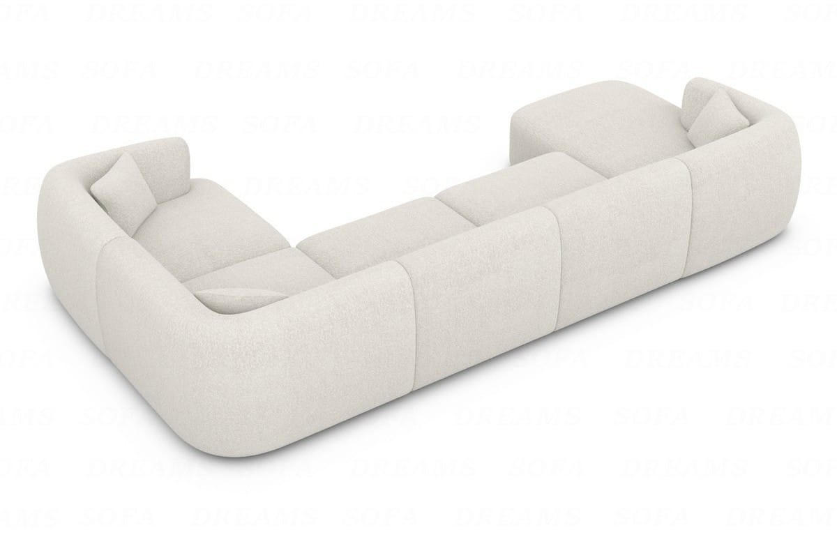 WOHNLANDSCHAFT Azura Pearl Boucléstoff - Perlmutt, Kunststoff (325/78/177cm)