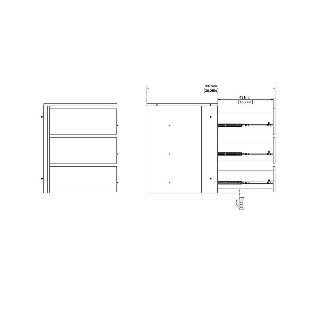 SCHUBLADENEINSATZ, Catania, Weiß, Holzwerkstoff, 70 x 55 x 57 cm - Weiß, Holzwerkstoff (70/57/55cm) - ebuy24
