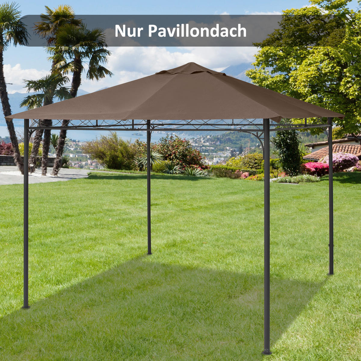 PAVILLON ERSATZDACH 2,93x2,93 m kaffeebraun - Mokka, Textil (298/295cm) - LEBENLANG