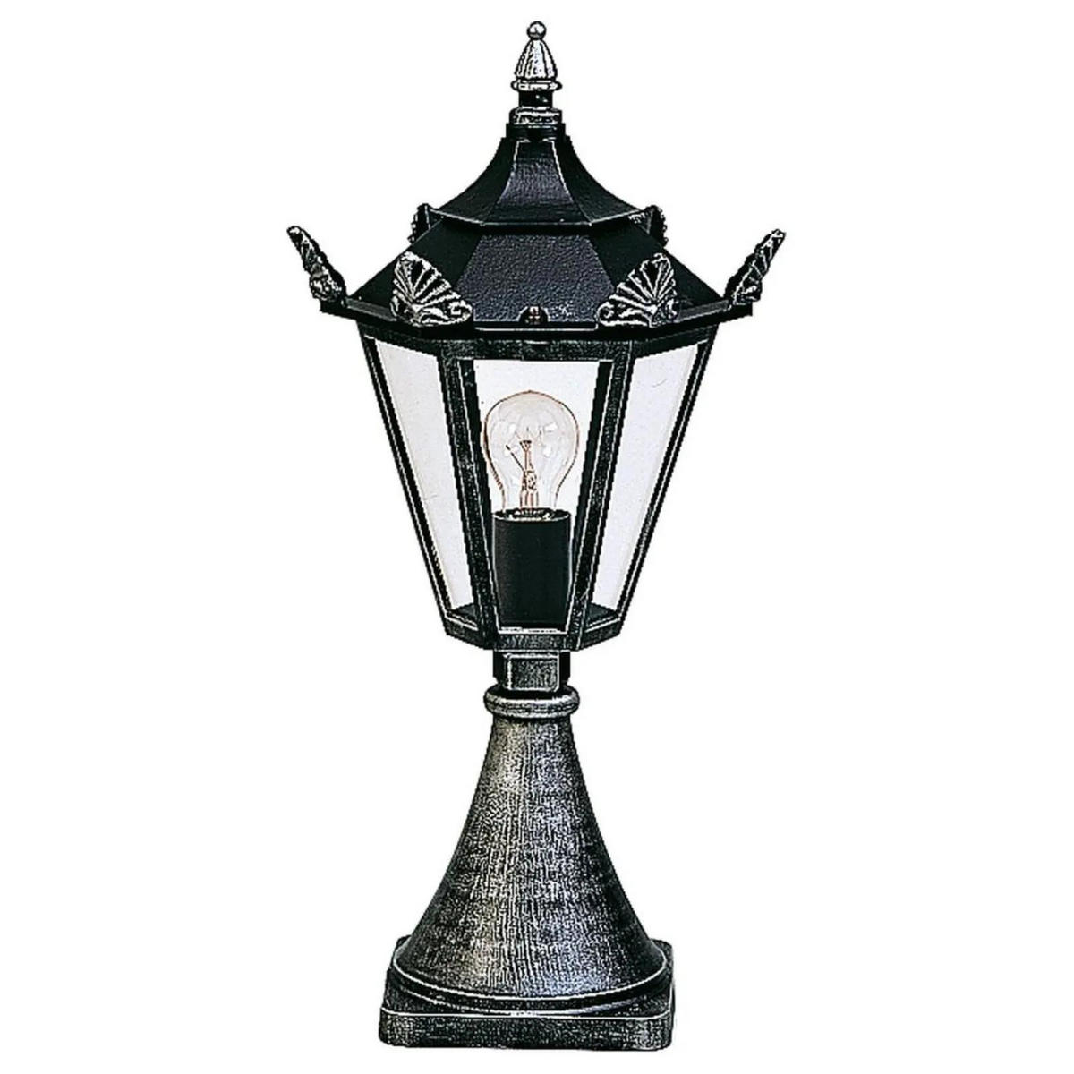 WEGELEUCHTE Schwarz - Silberfarben/Schwarz, Metall (26/26/60cm) - click-licht
