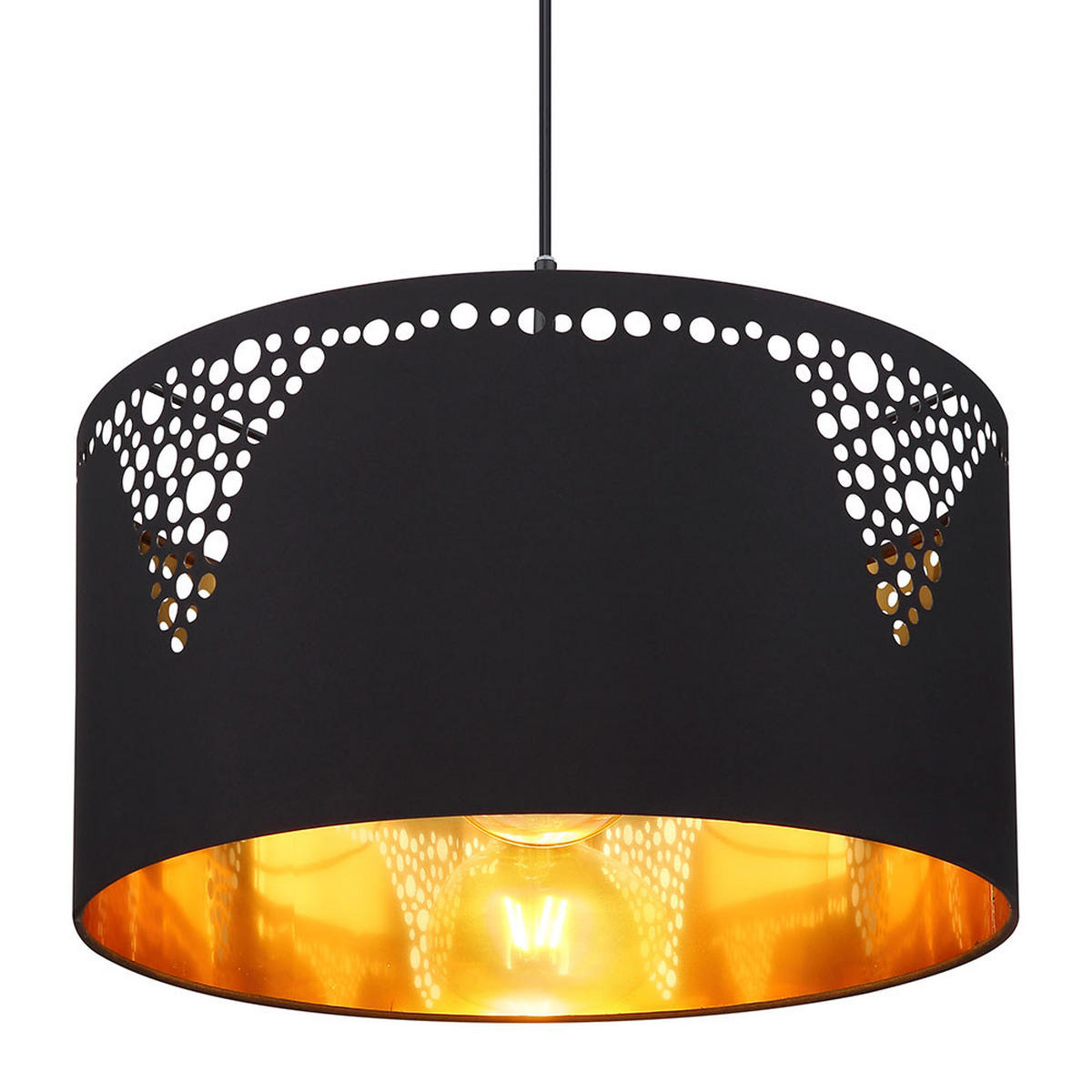 LED HÄNGELEUCHTE Metall Schwarz matt Gold - Schwarz, Metall (38/38/120cm) - Globo Lighting
