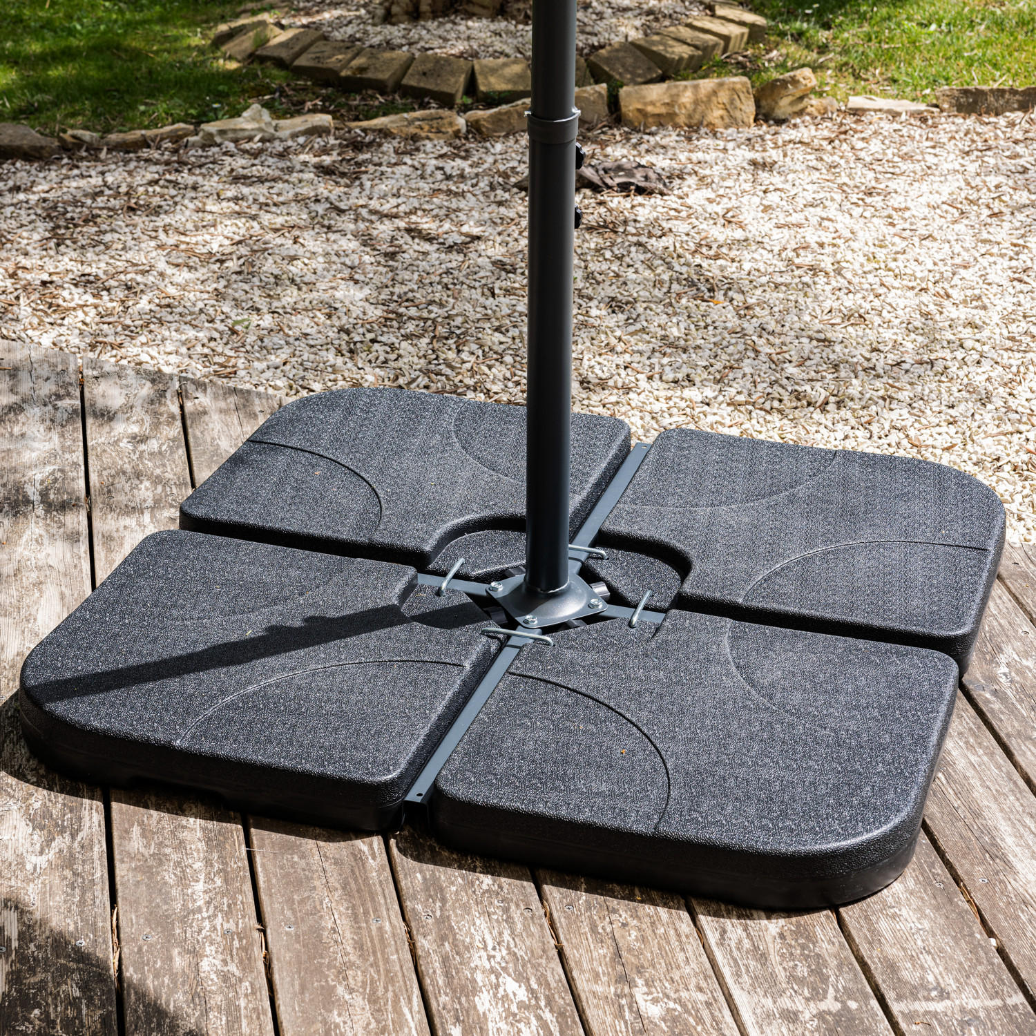 FLIESEN QUIBERON Schwarz 4er-Set - Schwarz, Kunststoff (100/100cm) - Happy Garden