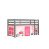 KINDERBETT Karolina 210x114x106 Massivholz Grau Textilset Spring 1 - Hellrosa/Grau, Holz (90/200cm) - 58aufmkessel