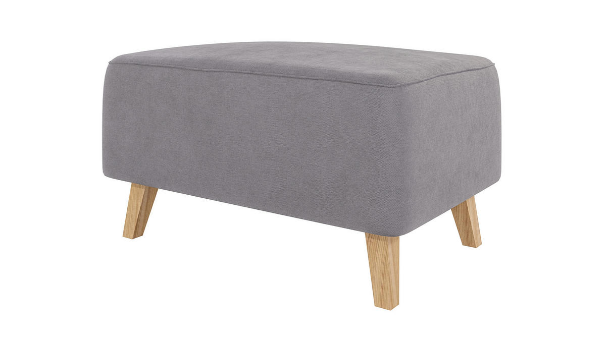 HOCKER Mario Grau Microfaser - Naturfarben/Grau, Buchenholz/Textil (95/51/63cm) - S-Style Möbel