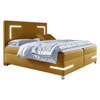 BOXBETT Delos LED - Gelb, Holz (140/200cm) - MIRJAN24