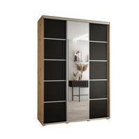 SCHWEBETÜRENSCHRANK 235,2/180/45 3-türig - Silberfarben/Schwarz, Holz/Metall (180/235/45cm) - Abiks Möbel