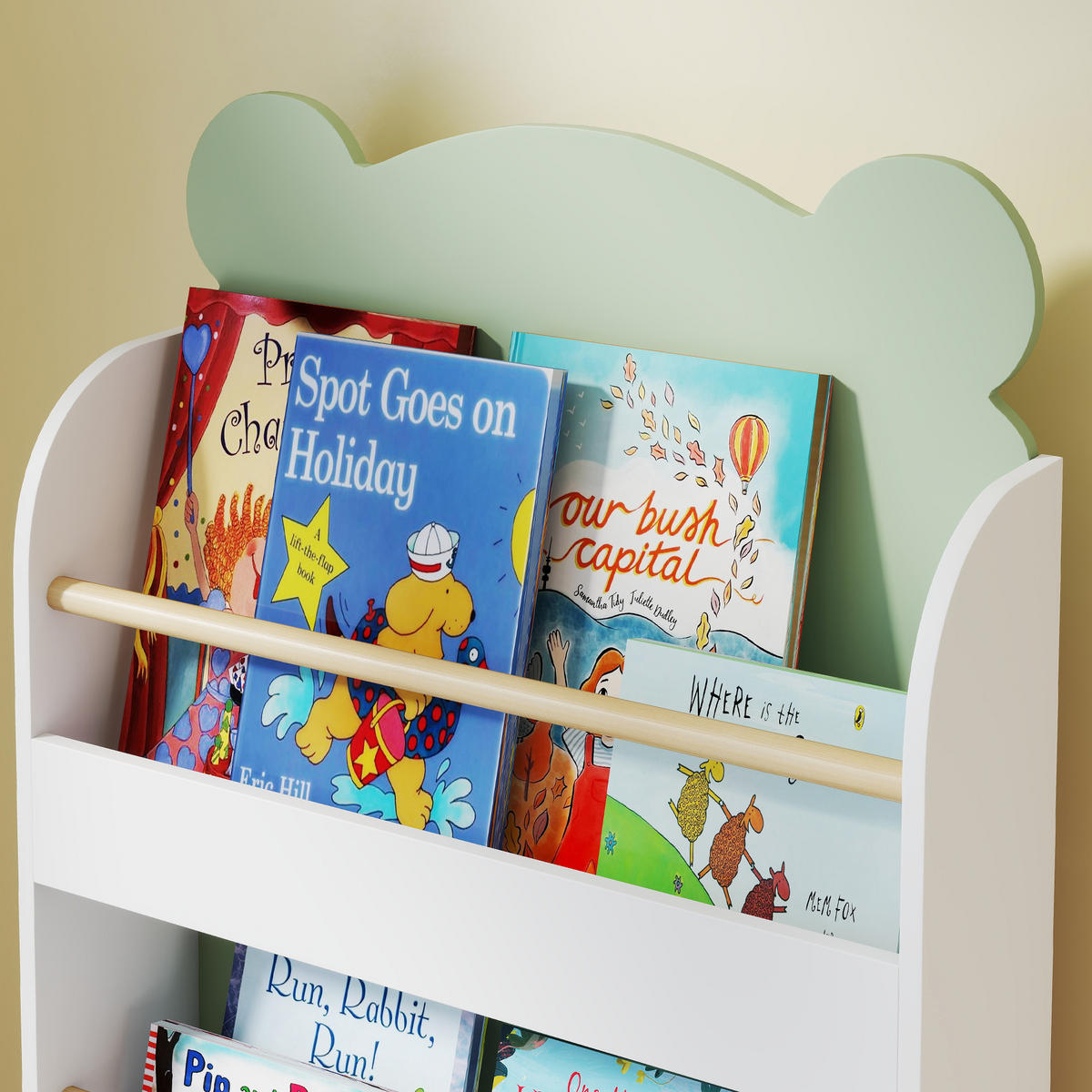 BÜCHERREGAL DE-09569 3-stufig in Bärenform Grün - Grün, Holzwerkstoff (55/110/15cm) - ComfortXL