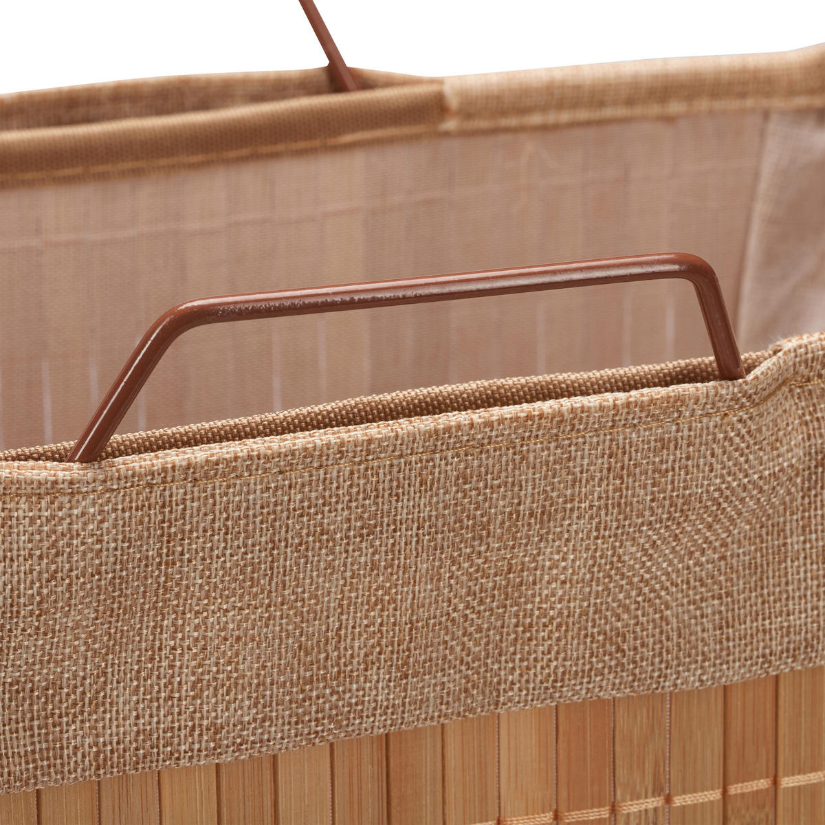 WÄSCHEKORB - Hellbraun, Holz/Textil (38/61/22cm) - Relaxdays