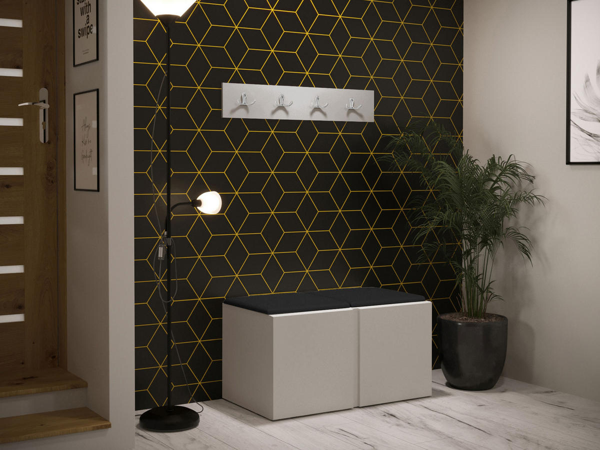 GARDEROBEN-SET Orion VI - Kaschmir/Schwarz, Holzwerkstoff/Kunststoff (84/42/46cm) - MIRJAN24