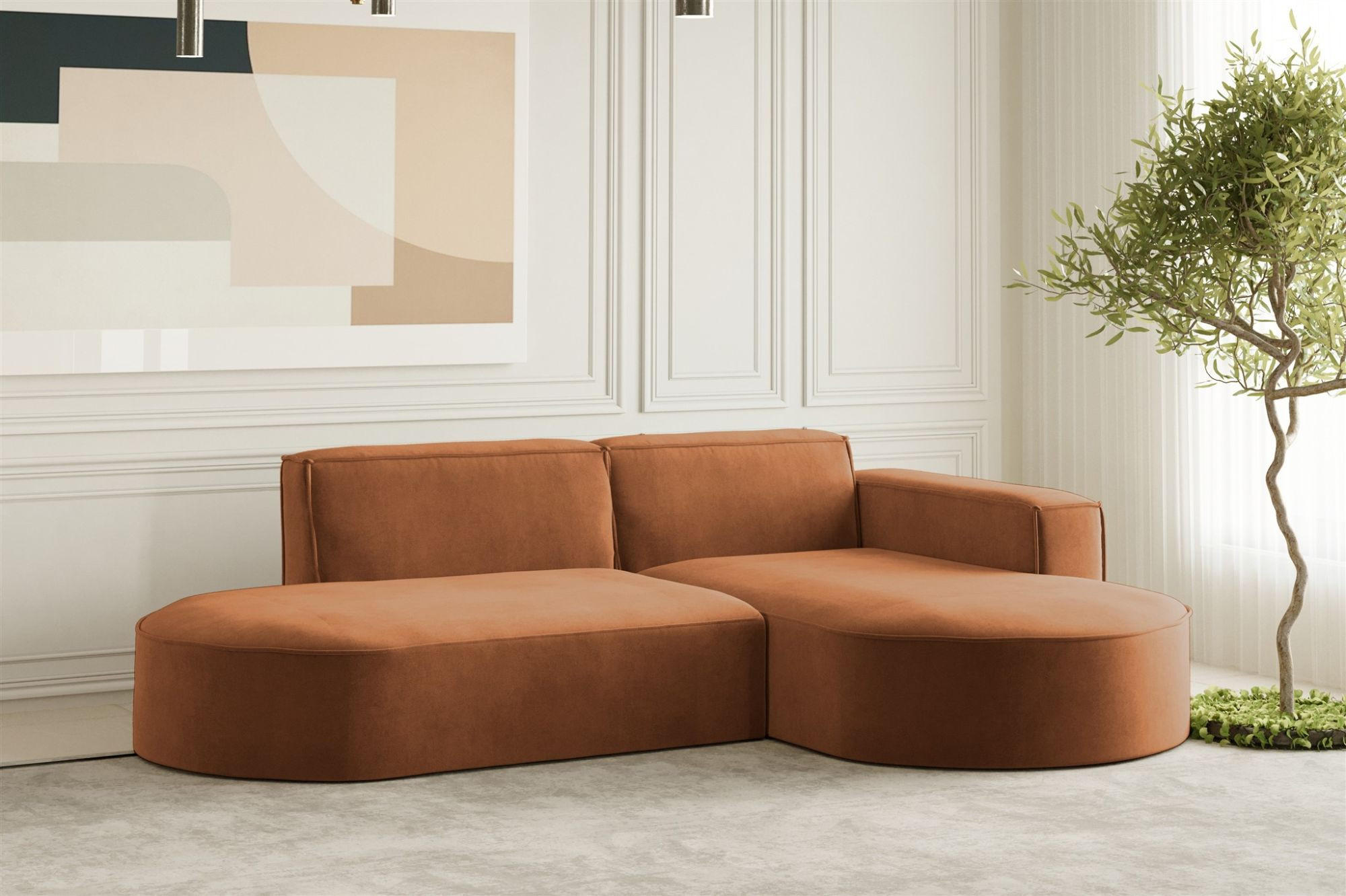 ECKSOFA Palma Xs In Noel - Rot, Holzwerkstoff/Textil (236/165cm) - Fun Möbel