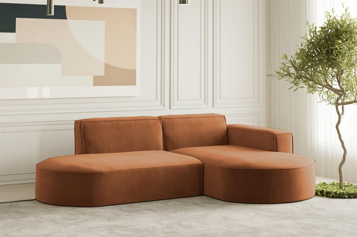 SOFASET Palma In Noel - Rot, Holzwerkstoff/Textil (236/78/165cm) - Fun Möbel