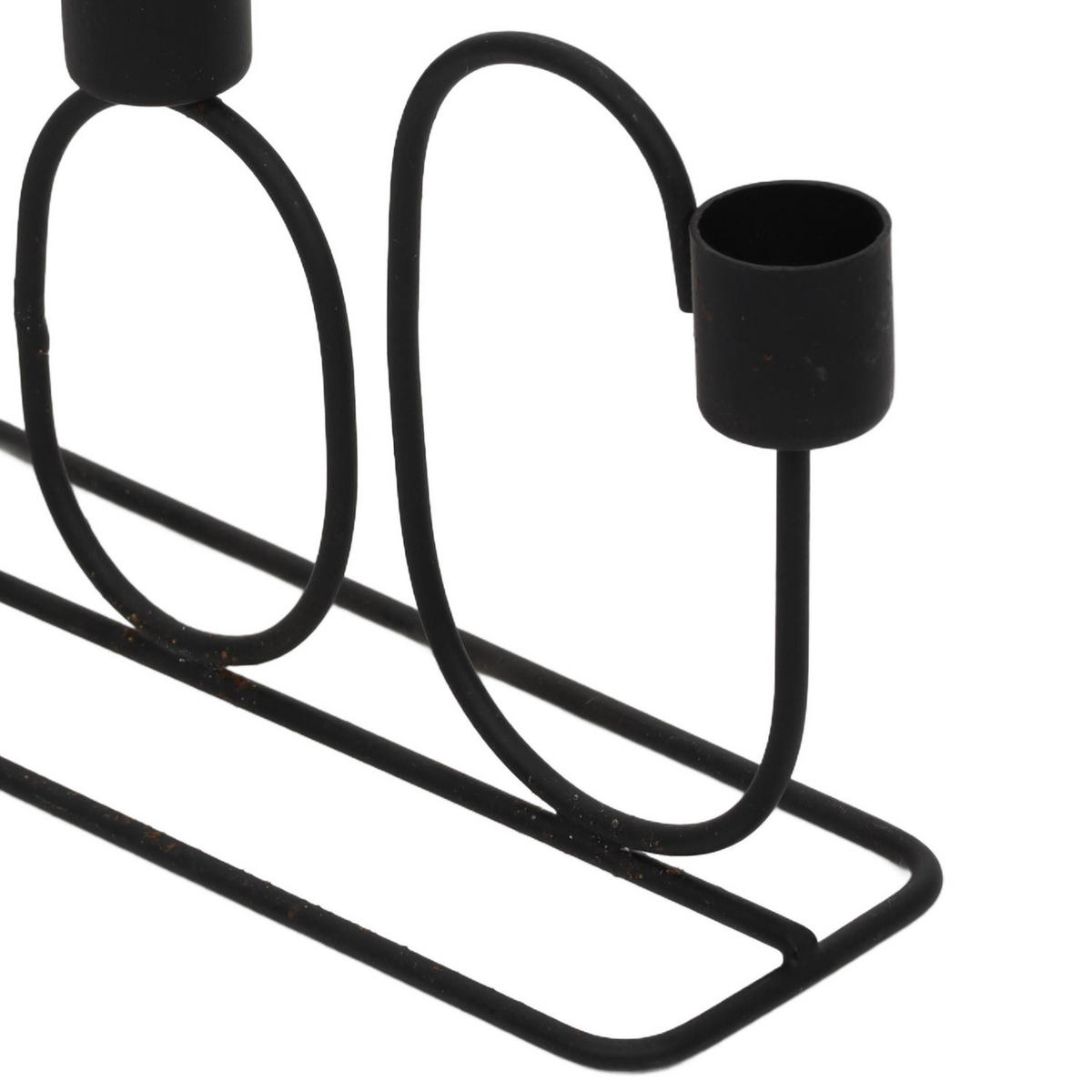 KERZENSTÄNDER geometrische Formen 7/27/15,7 cm - Goldfarben/Schwarz, Metall (27/15.7/7cm) - Home Styling Collection