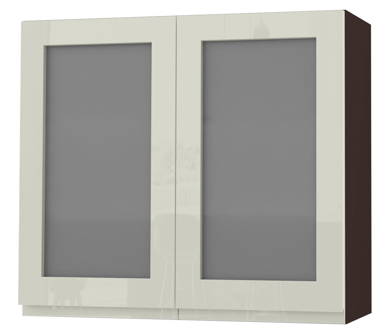 HÄNGESCHRANK Florence W3S/80 Lava / RAL 1013 perlweiß HG 80 / 32,5 / 72cm - Dunkelgrau/Weiß Hochglanz, Holz/Holzwerkstoff (80/72/32.5cm) - Feldmann-Wohnen