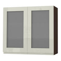 HÄNGESCHRANK Florence W3S/80 Lava / RAL 1013 perlweiß HG 80 / 32,5 / 72cm - Dunkelgrau/Weiß Hochglanz, Holz/Holzwerkstoff (80/72/32.5cm) - Feldmann-Wohnen