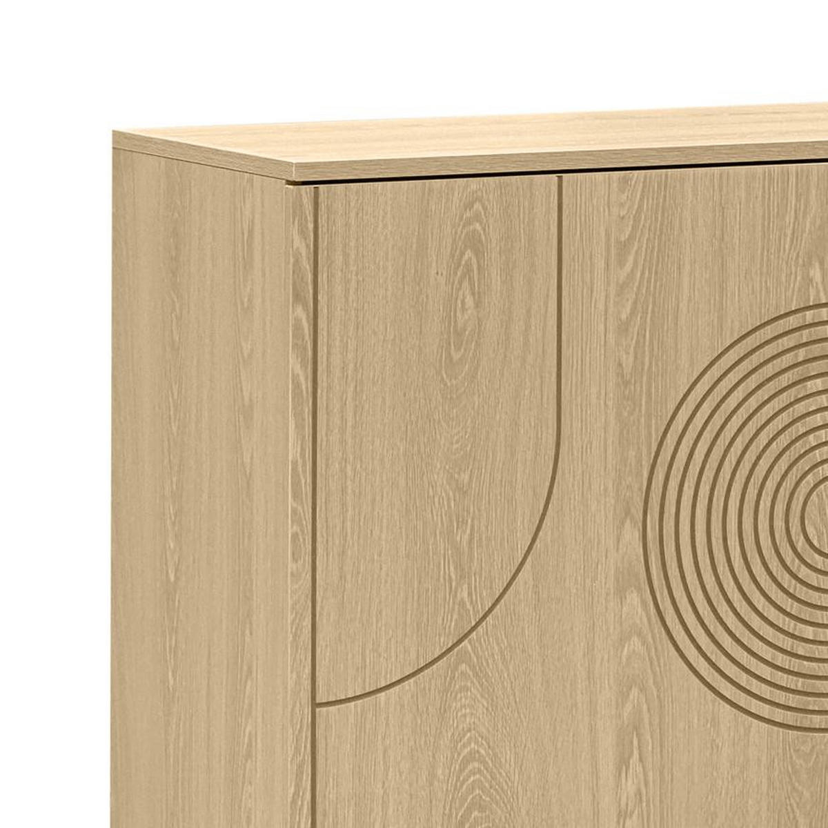 SIDEBOARD 100cm Saskia 2 Türen Eichenholz-Finish Skandinavisches - Beige, Holz/Metall (100/77/40cm) - Sicaan