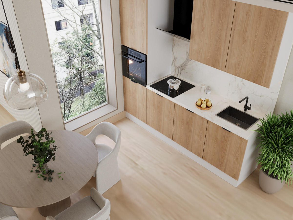 KÜCHENZEILE 240 cm Livaro – KU-S28 – Sonoma Eiche / Weiß - Weiß/Sonoma Eiche, Holzwerkstoff (240/247/60cm) - hi-markt