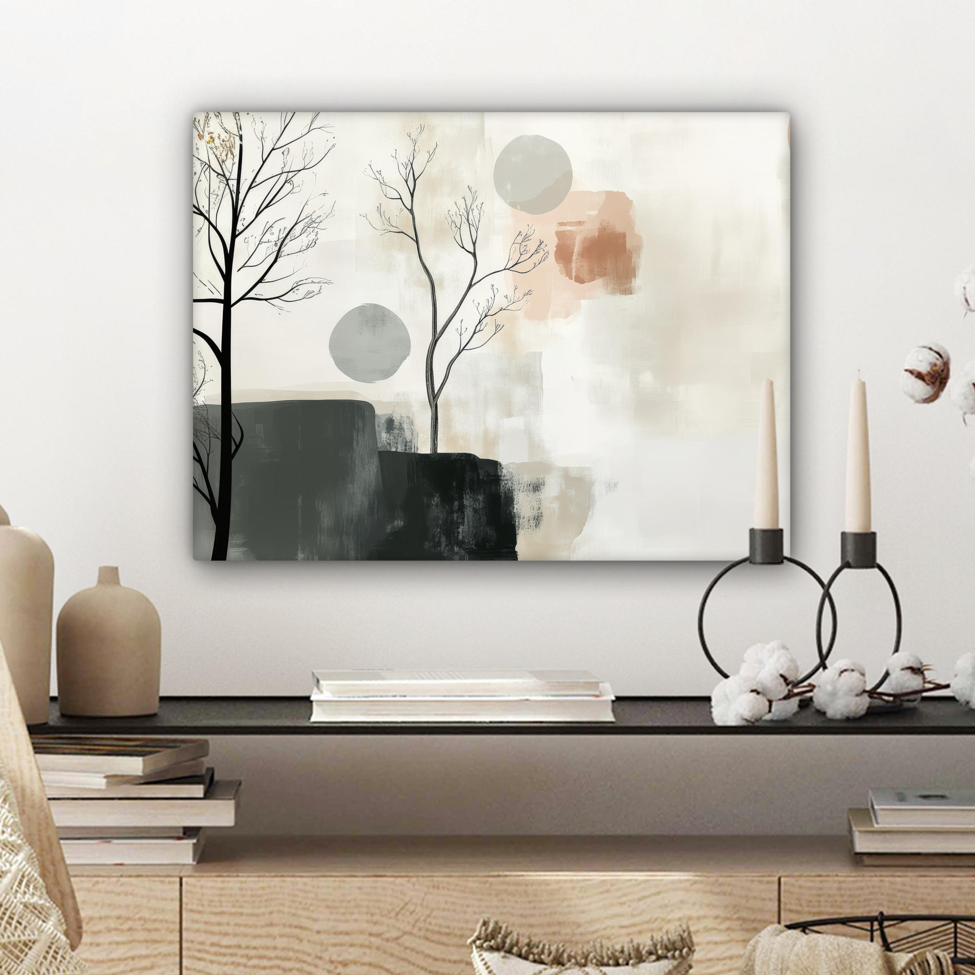 LEINWANDBILD Wabi sabi - Beige - Pflanze 40x30 cm - Sandfarben, Textil (40/30cm) - MuchoWow