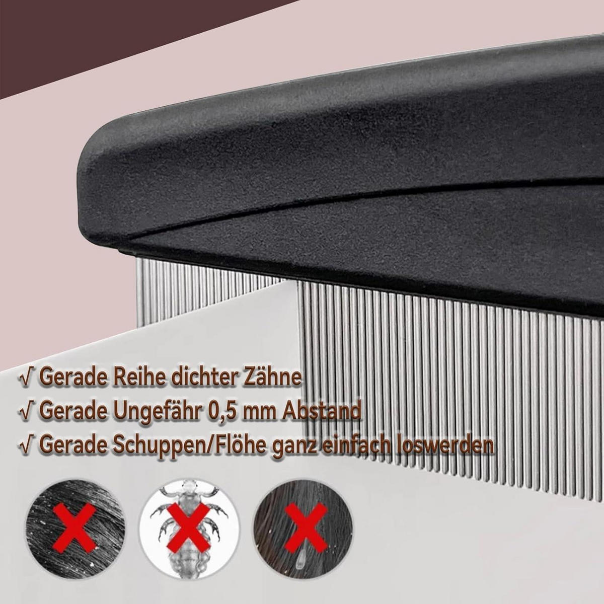 KÄMME 3-teiliges Set Edelstahl mit Silikongriff - Multicolor, Metall (12.6/1.5/21cm)
